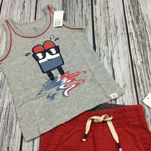 Gap Boys 12-18 Month Popsicle Should & Red Shorts - Picture 3 of 5